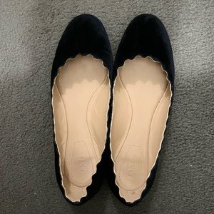 Authentic Chloe velvet Ballerina Flats
